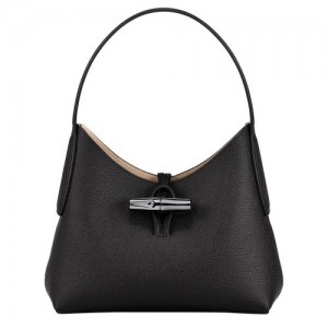 Torby Przez Ramię Longchamp Roseau S Hobo Damskie Czarne | SN-LCMP47999