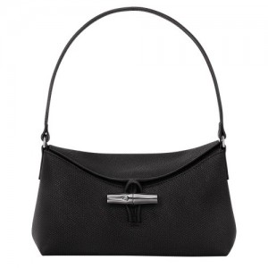 Torby Przez Ramię Longchamp Roseau S Hobo Damskie Czarne | SN-LCMP48064