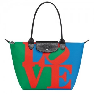 Torby Przez Ramię Longchamp X Robert Indiana M Tote Damskie Czerwone Granatowe | SN-LCMP47964