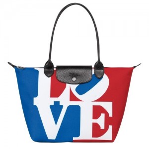 Torby Przez Ramię Longchamp X Robert Indiana M Tote Damskie Białe | SN-LCMP47965