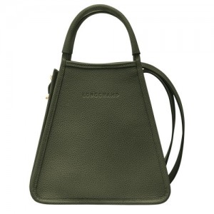 Torebka Longchamp Le Foulonné S Damskie Khaki | SN-LCMP47759