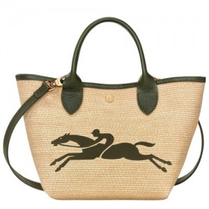 Torebka Longchamp Le Panier Pliage S Basket Damskie Khaki | SN-LCMP47785