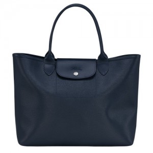 Torebka Longchamp Le Pliage City L Tote Damskie Granatowe | SN-LCMP47688