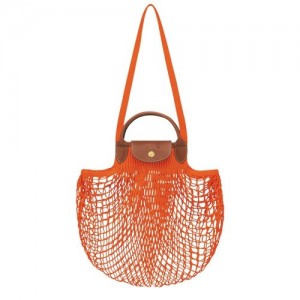 Torebka Longchamp Le Pliage Filet L Mesh Damskie Pomarańczowe | SN-LCMP47780