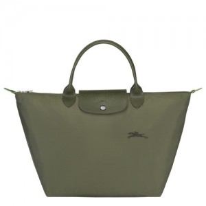 Torebka Longchamp Le Pliage Green M Damskie Zielone | SN-LCMP47717