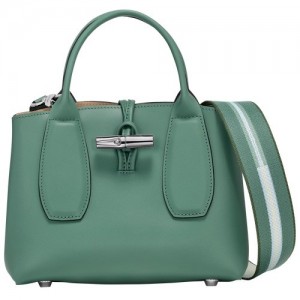 Torebka Longchamp Roseau M Damskie Oliwkowe | SN-LCMP47778