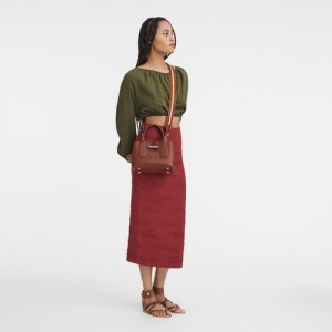 Torebka Longchamp Roseau S Damskie Brązowe | SN-LCMP47777