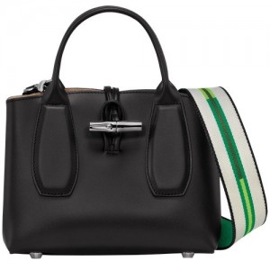 Torebka Longchamp Roseau S Damskie Czarne | SN-LCMP47774