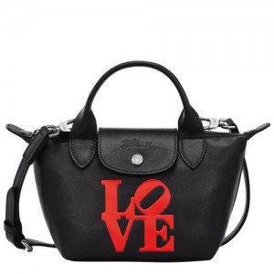 Torebka Longchamp X Robert Indiana Xs Damskie Czarne | SN-LCMP47708