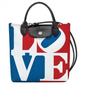 Torebka Longchamp X Robert Indiana Xs Damskie Białe | SN-LCMP47710