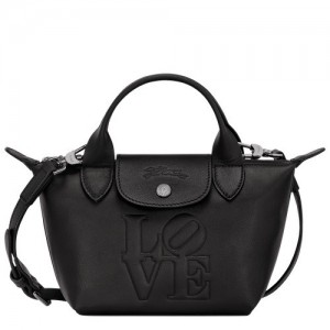 Torebka Longchamp X Robert Indiana Xs Męskie Czarne | SN-LCMP49200
