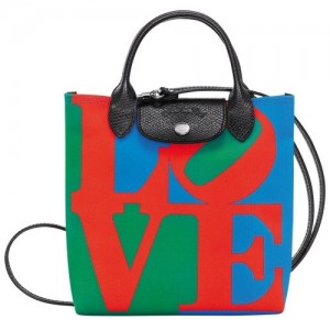 Torebka Longchamp X Robert Indiana Xs Męskie Czerwone Granatowe | SN-LCMP49202