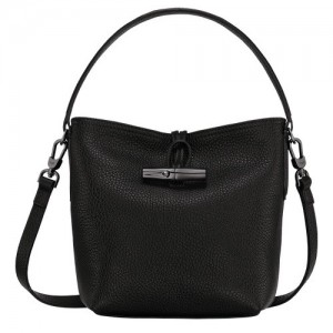 Torebki Małe Longchamp Roseau Essential Xs Bucket Damskie Czarne | SN-LCMP48214